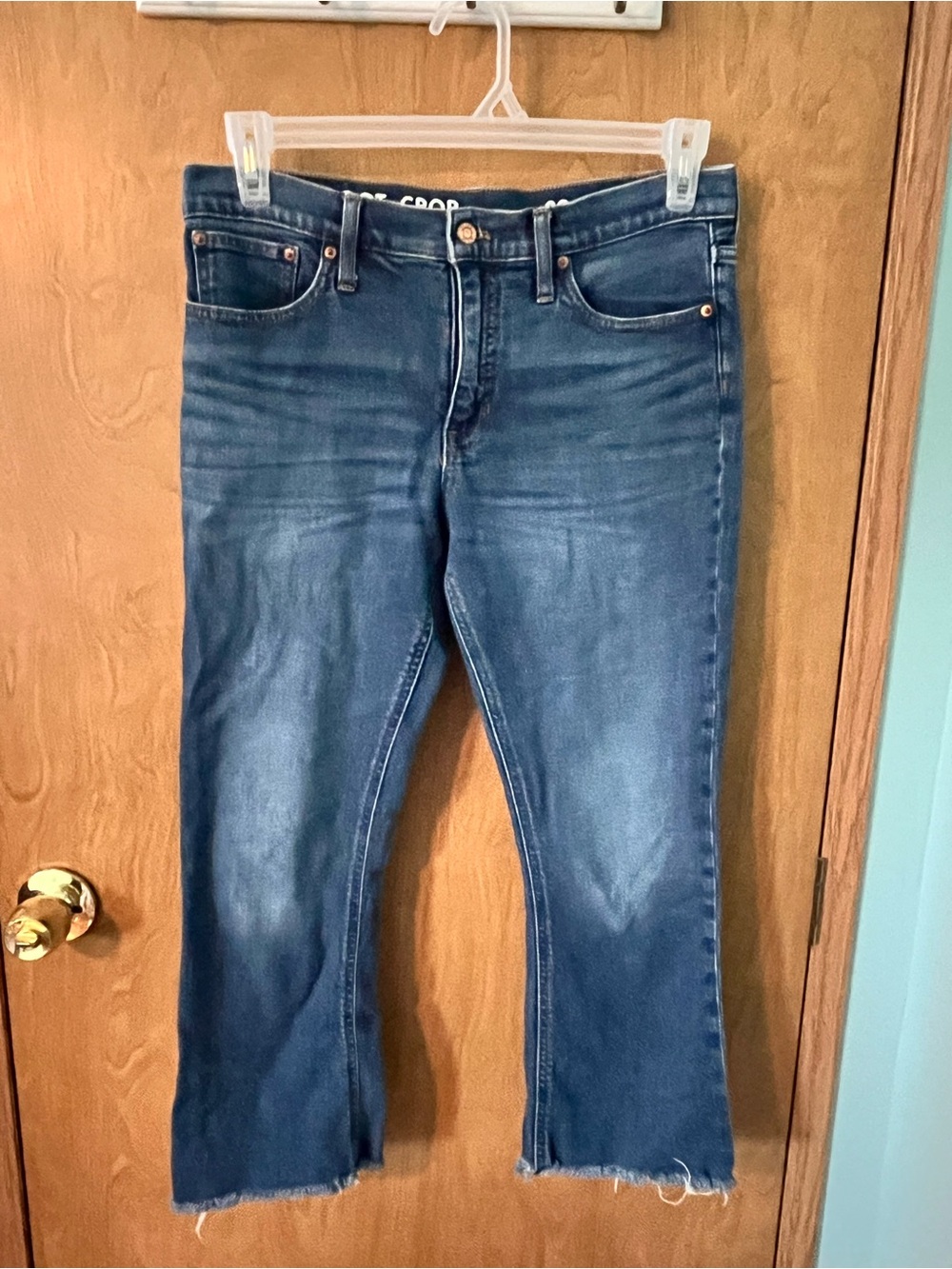 J Crew Blue Women’s Stretch Jeans Demi Boot Crop Waist 29” Inseam 26” EUC